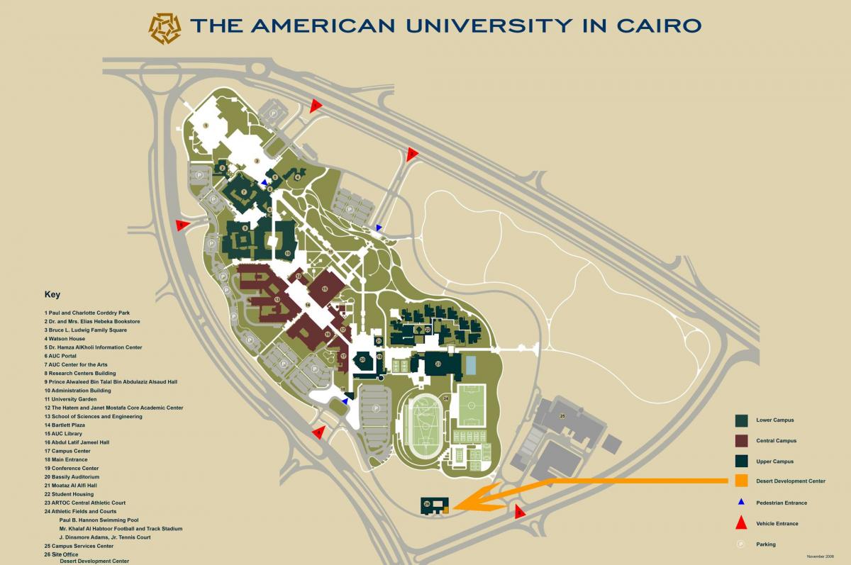 Карта АУК Новий Каїр кампус